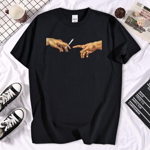 Funny MICHELANGELO Genesis T Shirts Men Harajuku Tshirt Men Print Hip Hop T-shirt Brand Streetwear Casual Tee Shirt Homme Tops