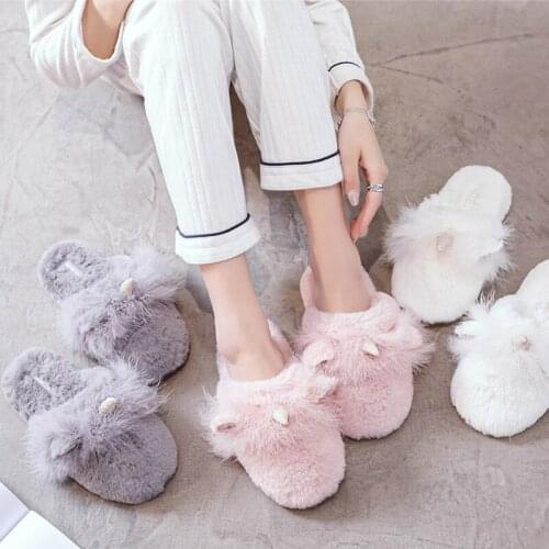 Women Indoor Slippers Warm Plush Lovers Home Slipper Anti Slip Autumn Winter Shoes Woman House Floor Soft Slient Slides