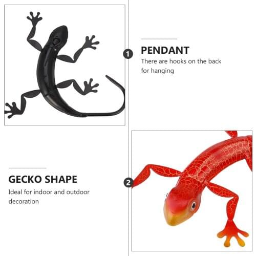 1Pcs Metal Gecko 3D Wall DIY Realistic Vivid Sculpture Gecko 3D Gecko Wall Art Decor Home Indoor Outdoor Hanging Ornament