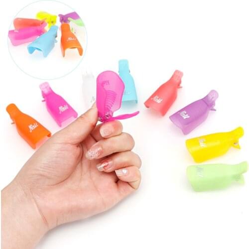 10pc/lot Plastic Nail Art Soak Off Cap Clip UV Gel Polish Remover WrapTool Led Gel Nail Polish Varnish Manicure Tool