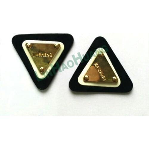20pcs/lot black with white PU sew on leather label metal alloy badges cloth labels for jeans jacket free delivery