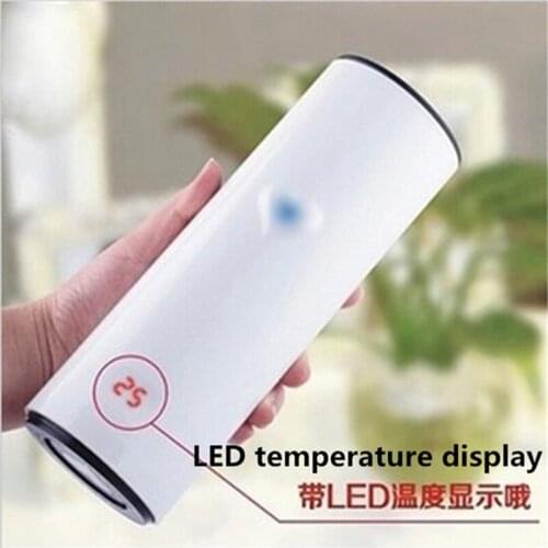 280ml Sparkling water bottle temperature Change Color Tea Cup Touch Sensing Cup With LED Display Vacuum Love Warming Up Mug Cup