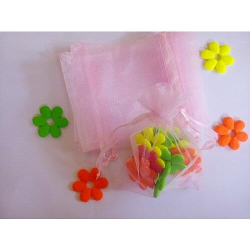50pcs 10*15cm Pink Organza Gift Bag Jewelry Packaging Display Bags Drawstring Pouch For Bracelets/necklace/wedding Mini Yarn Bag