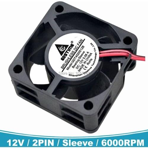 500 Pieces LOT Gdstime 12V 2Pin 40mm 40x40x20mm 4020 4cm DC Machine Cooling Fan