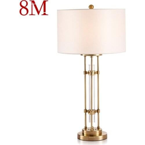 8M White Table Lamp Contemporary LED Decorative Desk Lighting for Home Living Room