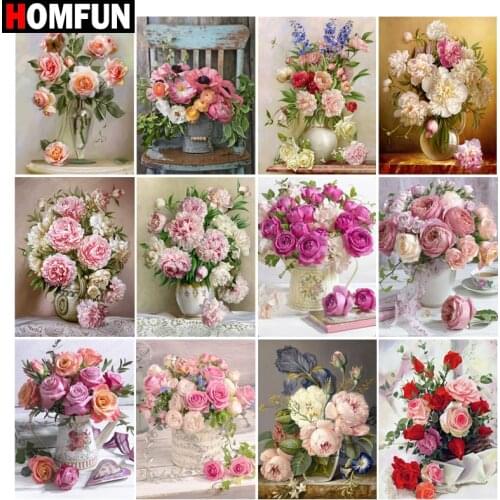 HOMFUN Diamond Painting Full Square/Round Drill 5D DIY "Flower landscape" Daimond Embroidery Rhinestone Cross Stitch Decor