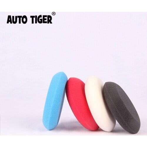 AUTO TIGER 10 pieces/Set Of Super Soft Microfiber Car Wax Applicator Round Red Black Waxing Sponge For Applying Wax Polishing