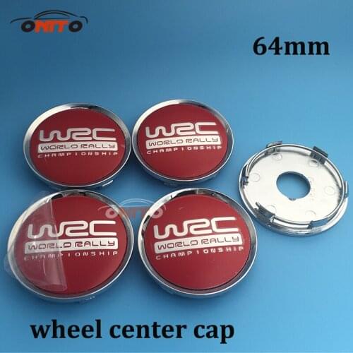 Car styling 4Pcs/lot Wheel Center Hub Caps Rims Dust Cover 64mm Wheel Hub Cover WRC logo Wheel Center Hub Caps Dust-proof badge