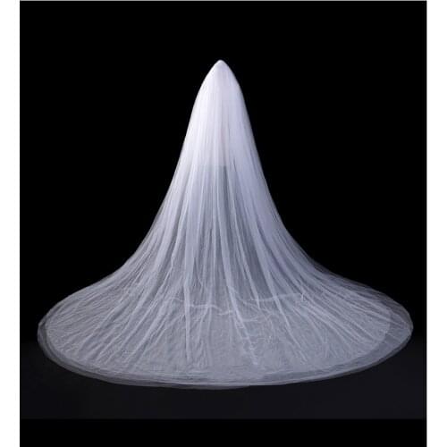 White Wedding Veils Tulle Long Bridal Veil 2T Bridal Party Veil With Comb Wedding Accessories 3M Width*3M Length
