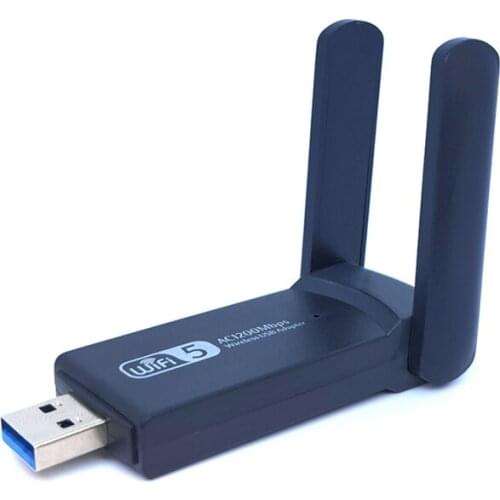 Wireless USB 1200Mbps WiFi Adapter Dual Band 2.4G/5Ghz USB 3.0 Adapter Dongle 802.11Ac with Antenna for Laptop Desktop