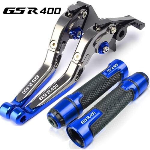 For Suzuki GSR400 2008 2009 2010 2011 2012 Motorcycle Folding Extendable CNC Adjustable Clutch Brake Levers with GSR 400 logo
