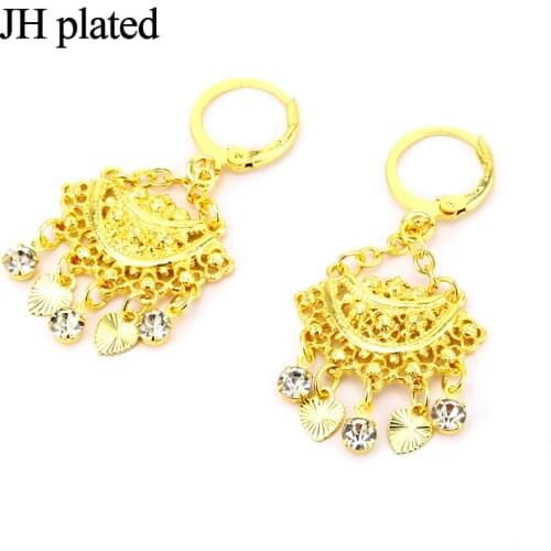 JHplated Ethiopian Fashion Jewelry,Africa Earrings for Women 24k Earrings Indonesia,Nigeria,arab,Middle east