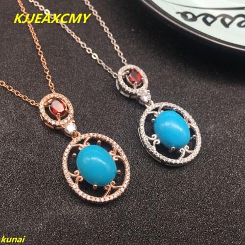 KJJEAXCMY boutique jewels 925 silver inlaid with natural green pine female pendant and necklace