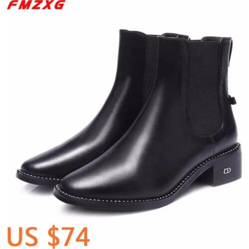 Leather Womens Boots Motorcycle Winter Fashion Shoes Woman Designer Luxury Brand Genuine Leather High Quality Short Boots Women