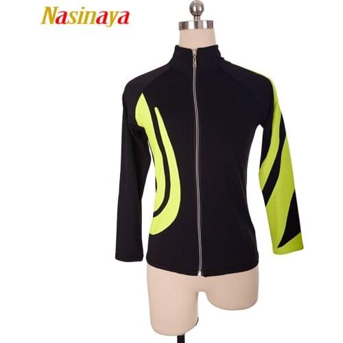 Customized Figure Skating Jacket Zippered Tops for Girl Women Training Competition Patinaje Ice Skating Warm Fleece Gymnastics 2