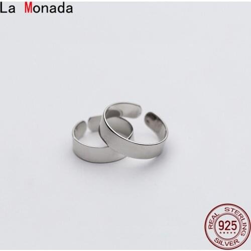 La Monada 55-65mm Women Ring 925 Sterling Silver Glossy Minimalist Rings For Women 925 Silver Fine Jewerly Rings Woman Couple