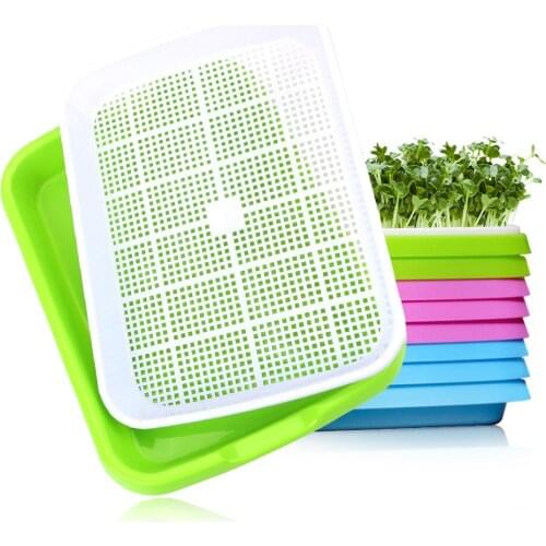 Plastic Nursery Tray Growing Vegetables seedlings Hydroponics Seedling Tray Double Layer Sprout Plate 1 set
