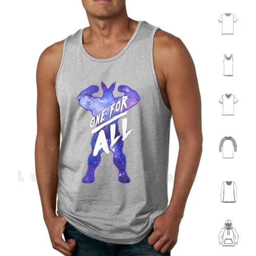 Allmight One For All Tank Tops Vest Sleeveless Boku No Hero Anime Manga Space Blue Galaxy Universe Nebula One For All Plus
