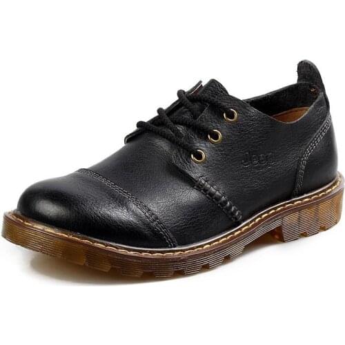 Mans Casual Leather Shoes First Layer Cow Leather Shoes Warm Shoes