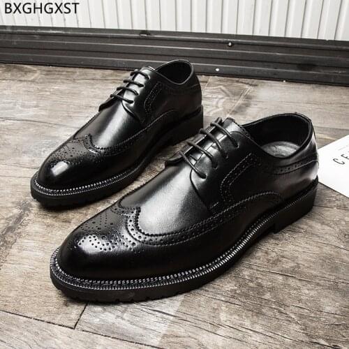 Brown Oxford Leather Shoes Men Classic Luxury Brand Men Formal Shoes 2021 Black Brogue Shoes Men Chaussure Homme Zapatos Hombre
