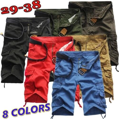 Mens Military Cargo Shorts Camouflage Tactical Shorts Men Cotton Loose Work Casual Short Pants