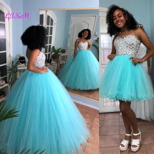 Mint Green Luxury Quinceanera Dresses Ball Gown Plus Size Detachable Skirt vestido de 15 anos Sweet 16 Prom Dress