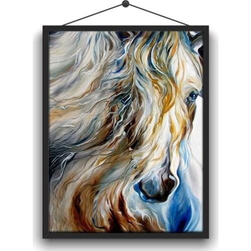 5D DIY Full Circle Diamond Embroidery Kit "horse" Animal Group Pictures, Home Handmade Crafts, Decorations, Exquisite Paintings