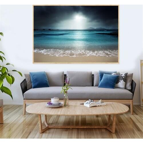 Beach Sky Island Storm Wall Art Canvas Poster And Print Canvas Painting Decorative Picture Modern Living Room Home Decor Artwork