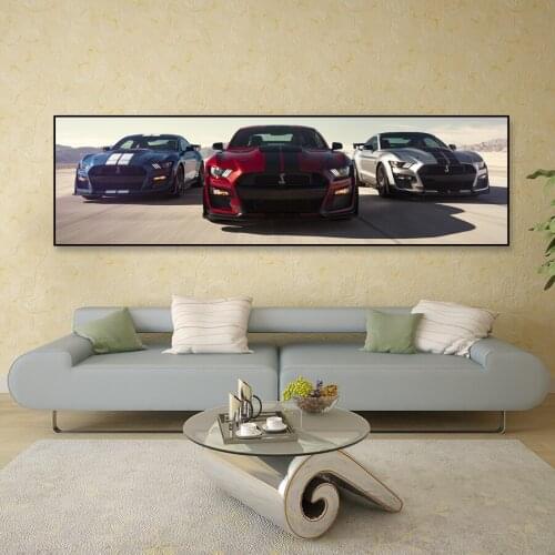 Wall Art Picture Sports car Canvas HD Print 1 Panel Banner Luxury Cars Ford Mustang Shelby Gt500 Home Decor Painting Living Room