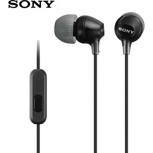 SONY MDR-EX15AP Stereo Earphones 3.5mm Wired Headset Sport Earbuds HIFI Headphone Handsfree with Mic for Smartphones Music Game