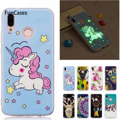 P20lite Luminous Case on sFor Coque Huawei P20 Lite Case Owl Unicorn Cartoon Fundas For Huawei P20 Pro Soft Silicone Cover Cases