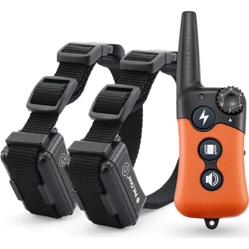 Petrainer 619A-2 800m Rechargeable & Waterproof Dog Training Collar Vibration Static Shock Tone Training Simulations For 2 Dogs
