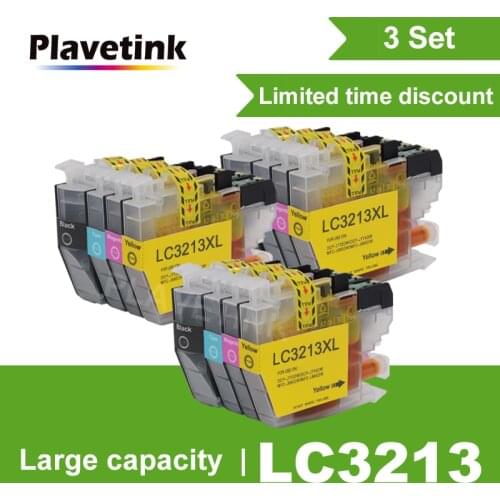 Plavetink 3set LC3213 XL Full Ink Cartridges Compatible For Brother LC 3213 DCP-J772DW DCP-J774DW MFC-J890DW MFC-J895DW Printers
