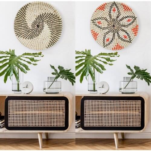Handmade Wall Basket Woven Basket Natural Boho Decor Hanging Wall Decor For Home Bedroom Kitchen Living Room Decor Seagrass Bowl