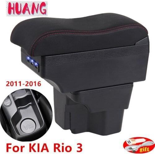 For KIA Rio 3 armrest box KIA K2 X-line Rio 3 2011 2012 2013 2014 2015 2016 car armrest accessories interior Storage box