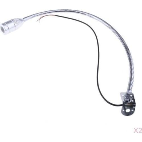 2pcs 3W 12V Gooseneck Bedside Reading Lights Wall/Headboard Mounted LED Art Gallery Display Lamp with Switch