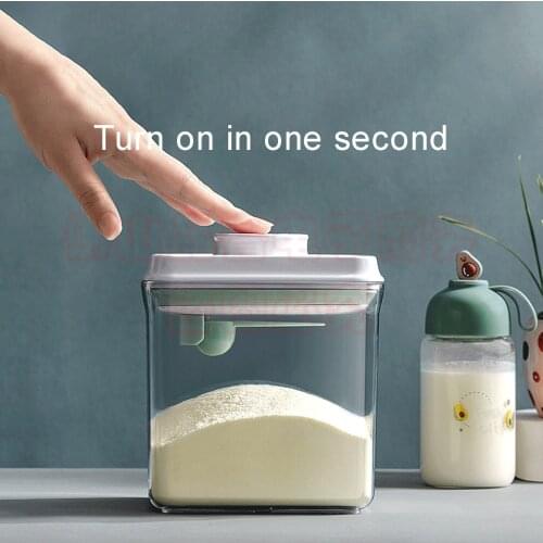 Transparent moisture-proof milk powder cans Press storage storage cans Plastic food multifunctional sealed cans