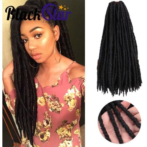 Black star 18" Straight Synthetic Goddess Faux Locs Hair Crochet Braids Hair Extension for Women Outdoor Party Fashion Dressing