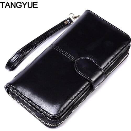Luxury Brand Womens Wallet Female Long Leather Big Vintage Lady Wallet Women Purse for Cards with Zipper Coin Cutch portomonee
