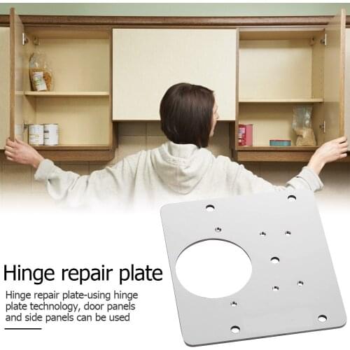 Hinge Repair Plate with Mounting Screws Cabinet Cupboard Furniture Drawer Window Steel Plate Repair Hardware Accessories