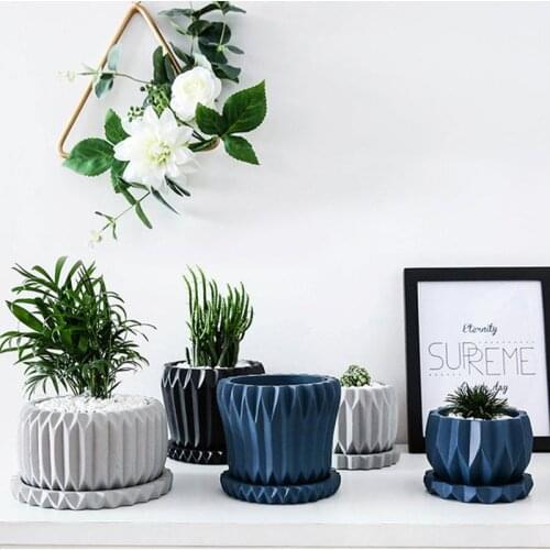 Concrete Flower pot Silicone Mold Creative Pot Tray Combination Succulent Potting Molds Nordic simple Style potted Mold