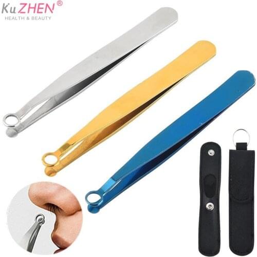 Stainless Steel Universal Nose Trimmer Tweezer Nose Hair Trimming Tweezers Round Tip Eyebrow Perfect Nose Hair Removal Trimming