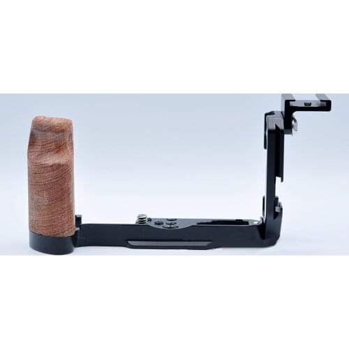 Vertical Shooting L Plate Holder with Hot Shoe Wood Handle Quick Release Plate Spare Parts For Fuji X-A7