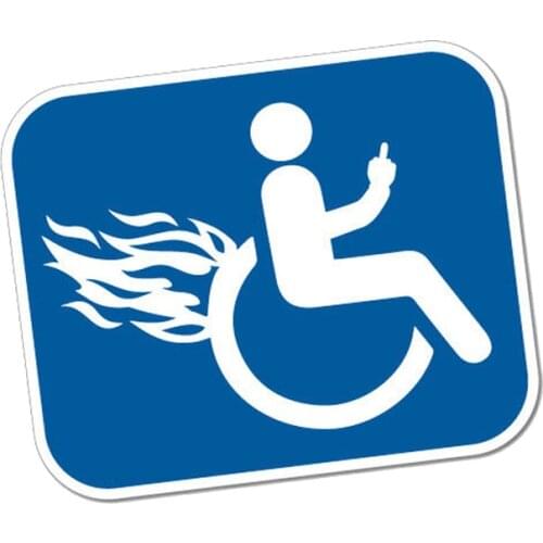 Funny Disable Furious Wheelchair Car Sticker Fashion PVC Bumper Graphic Decoration Cars Accessories Waterproof Decal 13*10cm
