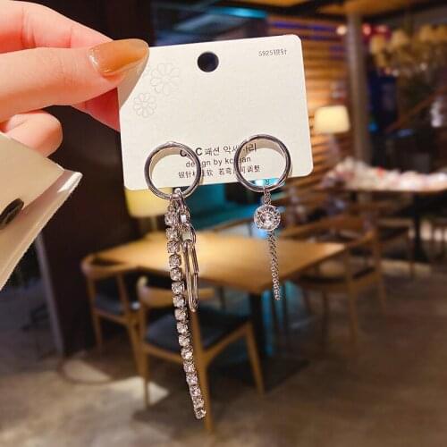 Korean Version Of Creative Punk Ins Asymmetric Earrings Female Long Style College Style Hip Hop Rock Couple Party Birthday Gift