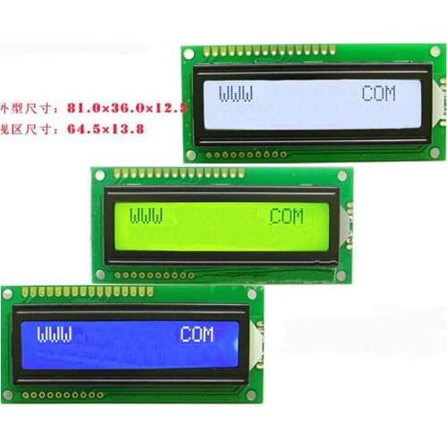 Character LCD1602 Display Screen Module ST7070C Controller 5 Yellow Green/Blue/Grey Backlight