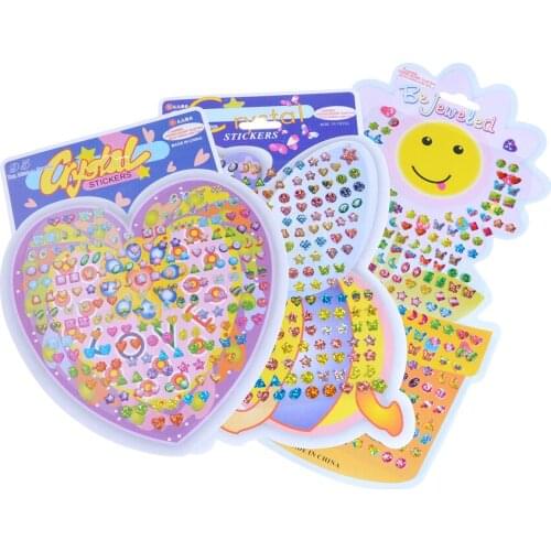 1Sheet Wonderful kindergarten face stickers Children Boy Girl Stickers Earring Cartoon Reward Crystal Stickers ear Reward stick