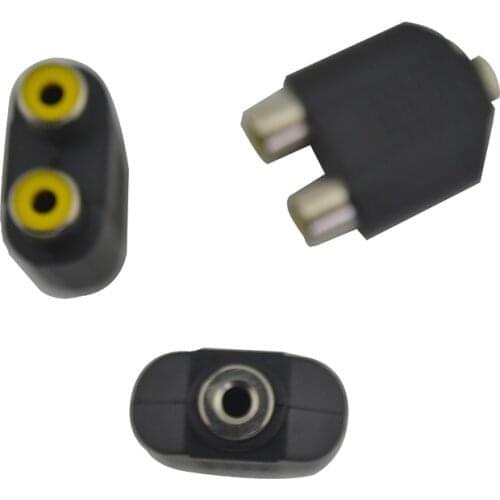 100 pcs 3.5mm 1/8" Stereo female jack to 2 dual RCA female Y Splitter Audio adapter Jack Connector Adapter Converter