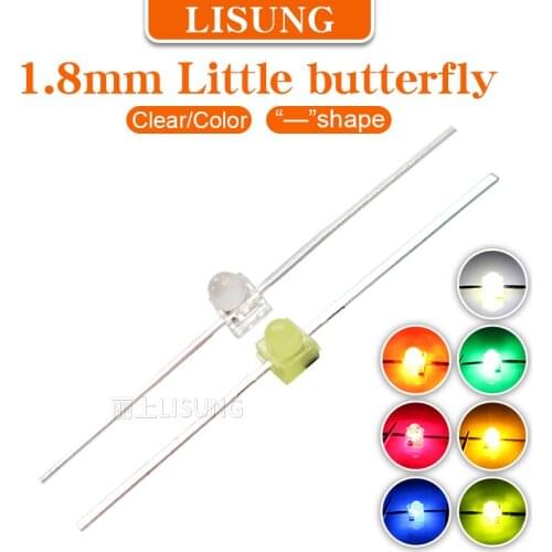 1000Pcs/Bag 1.8mm Led Lamp In Line White Green Yellow Blue Red Green Light Emitting Diode Straight Flat Foot Lndicator Light