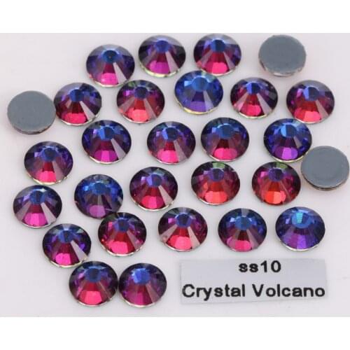 1440pcs/Lot, High Quality ss10 (2.7-2.9mm) Crystal Volcano Hotfix Rhinestones / Iron On Flat Back Crystals